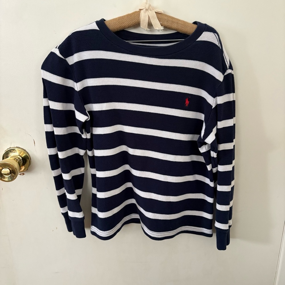 Polo Ralph Lauren kids long sleeve stripe thermal crew neck medium (10-12)